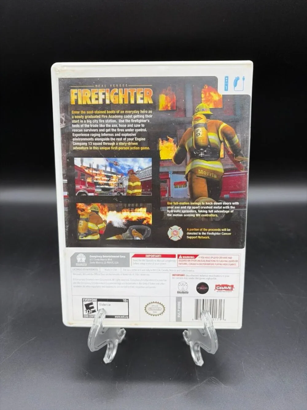 Real Heroes Firefighter Nintendo Wii 2009 w/ Manual Complete CIB Tested Working